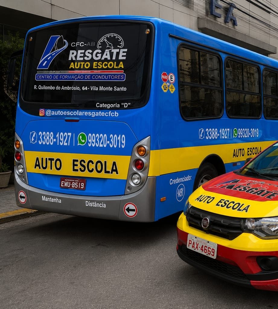 Ônibus categoria D da Auto Escola Resgate